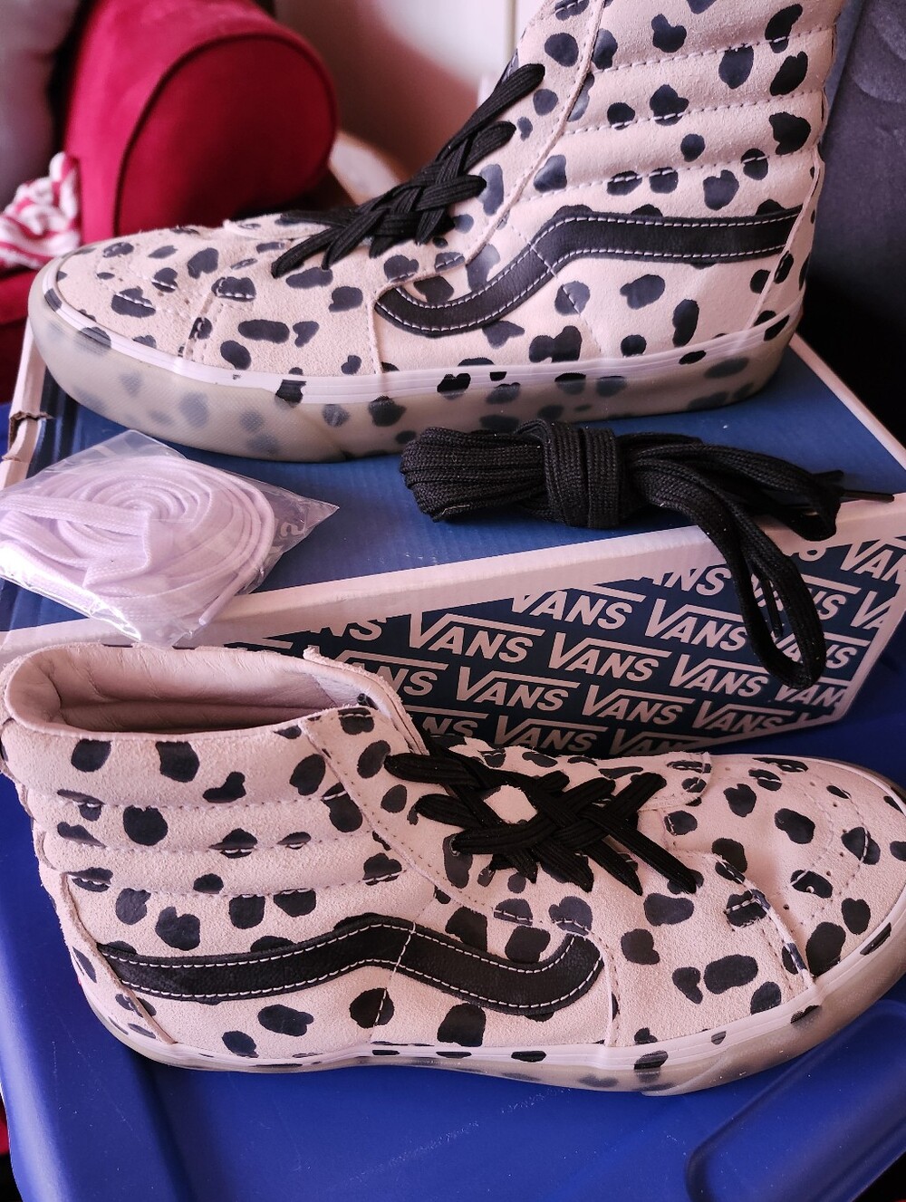 Vans Men's High-Top Dalmatian Spot Sneakers - White & Black